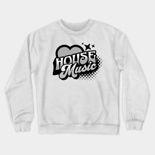 HOUSE MUSIC  - Y2K Retro Heart (Grey) Crewneck Sweatshirt